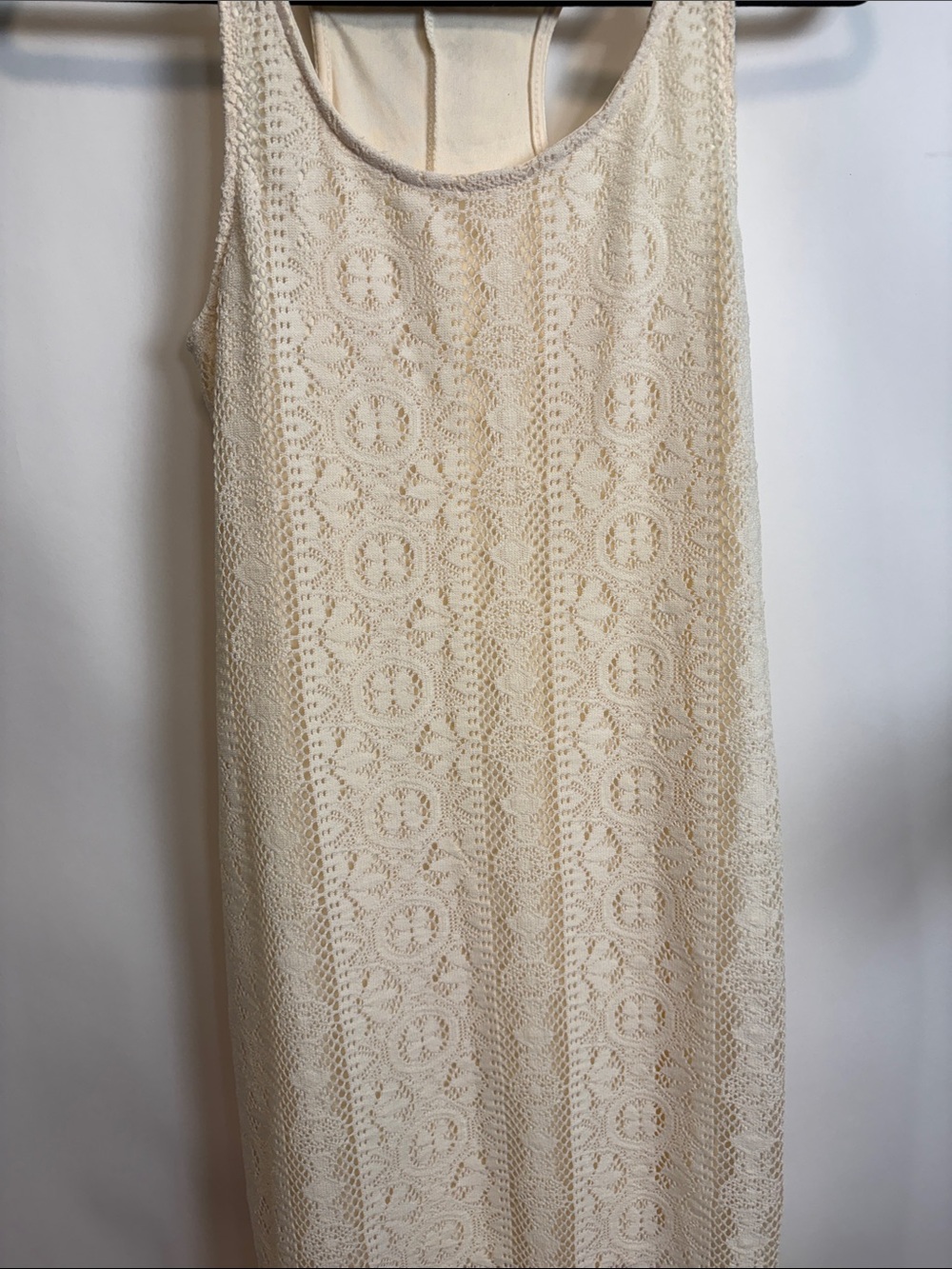 No Boundaries Cream Lace Racerback Maxi Dress - Picture 3 of 11